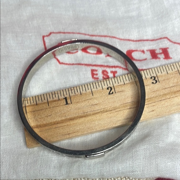 Coach Silver and Black Bangle Bracelet - Picture 2 of 5